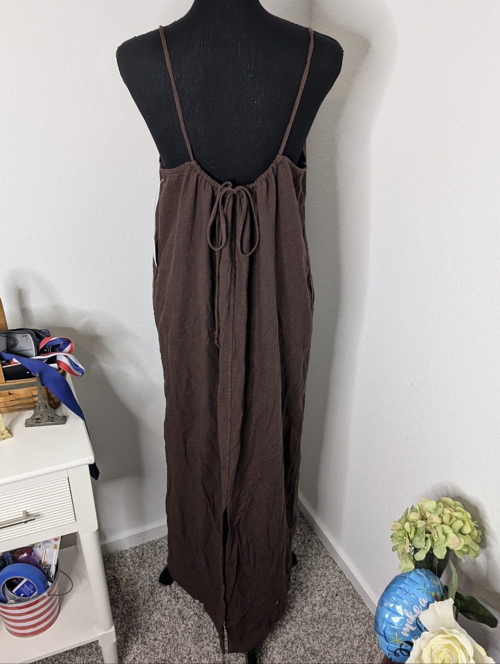 Free People Free-est Aspen Linen Maxi Dress Cami Sleeveless Slip XS NWT - Picture 6 of 11